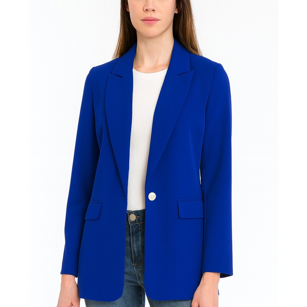 Rachel Zoe Women's Blazer Jacket Royal Blue Size S Single Button Modern Chic NWT